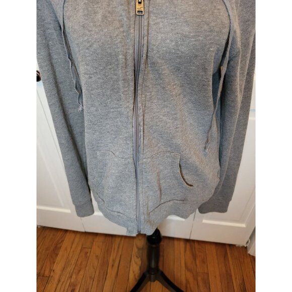 Hollister Gray Fleece Zip Up Hoodie Kangaroo Pocket M Activewear Athleisure - Picture 4 of 7